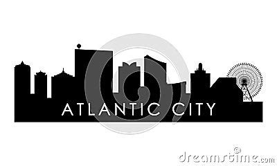 Atlantic City Skyline Silhouette. Vector Illustration | CartoonDealer ...