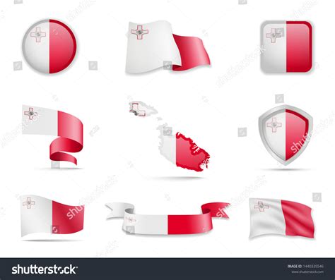 Malta Flags Collection Flags And Outline Of The Royalty Free Stock