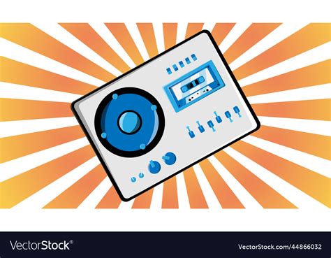 Old Retro Vintage Music Cassette Tape Recorder Vector Image