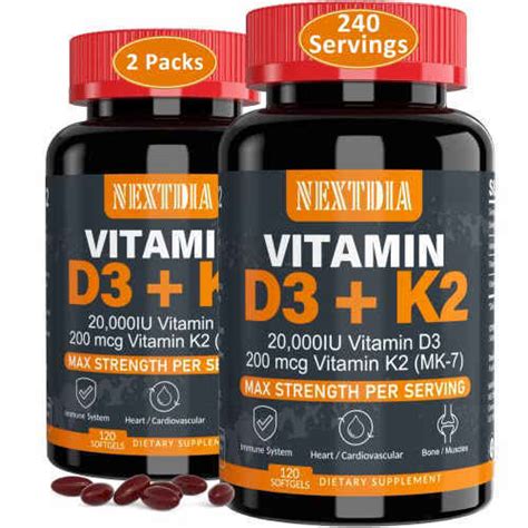 Ultra High Vitamin D3 20 000 Iu K2 Mk7 200mcg Once Daily Dose