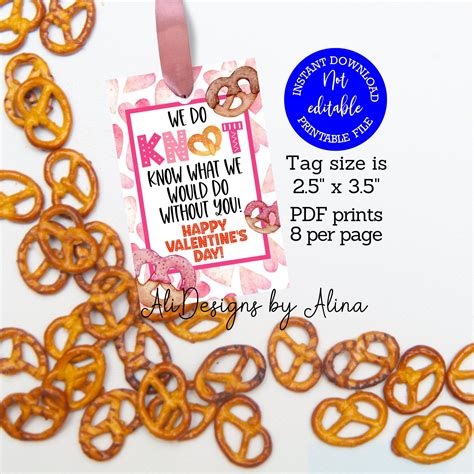 Valentines Day Pretzel Gift Tag Do Knot Know What We Would Do Without