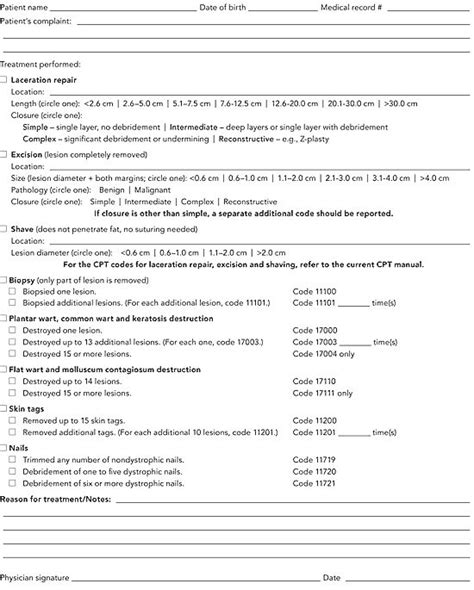 Nail Debridement Procedure Note - Nail Ftempo