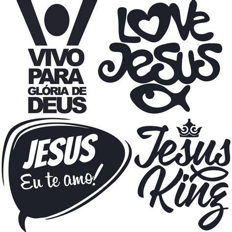 Kit Adesivos Evangelico Gospel Jesus Cristo Deus Preto Submarino