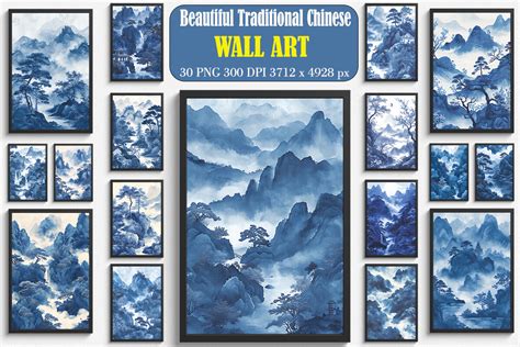 Beautiful Traditional Chinese Wall Art Graphic by Ricco Art · Creative Fabrica