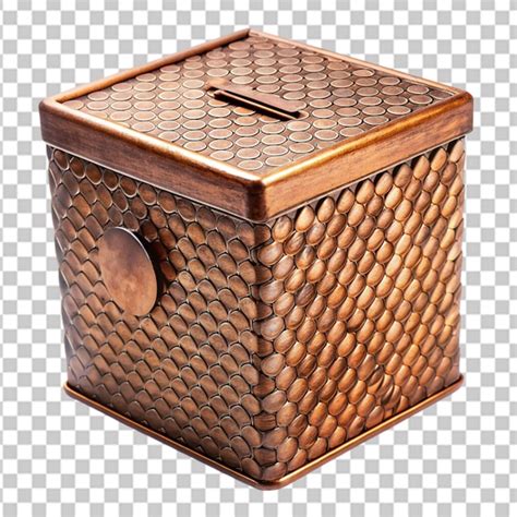 Coper Coin Collecting Box Isolated On Transparent Background Premium