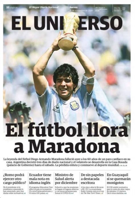 Murió Maradona Las Tapas De Los Diarios Del Mundo Son Para Diego