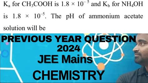 Equilibrium Concept Ph Of Salt Hydrolysis Pyq Of Jee Mains Neet