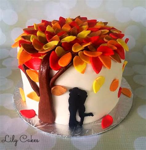 Fall Themed Cake To Celebrate A Couples 1St Anniversary - CakeCentral.com