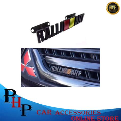 Metal Ralliart Front Sport Racing Grille Grill Badge Emblem Decals Fit