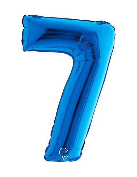 Globo Numero 7 De 36cm Azul Mediana De Foil Poliamida G14007B