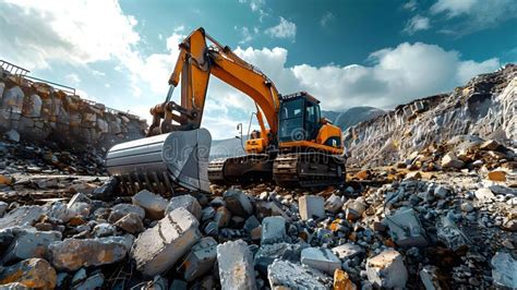 Reciclar Desechos De Hormig N Cargas De Excavadora En El Crusher