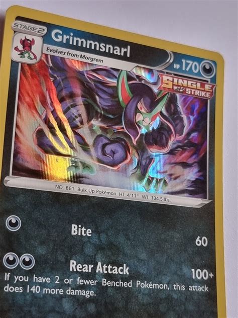 Grimmsnarl Holo Shiny Pokemon Card Fusion Strike Rare Ebay