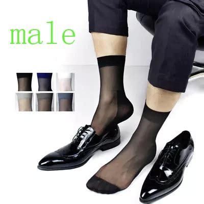 New Male Ultra Thin Suit Dress Sexy Silk Socks Sheer Mens Formal