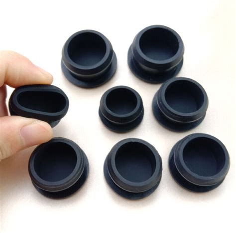 Black Snap On Silicone Rubber Blanking End Caps Tube Inserts Plug Bung