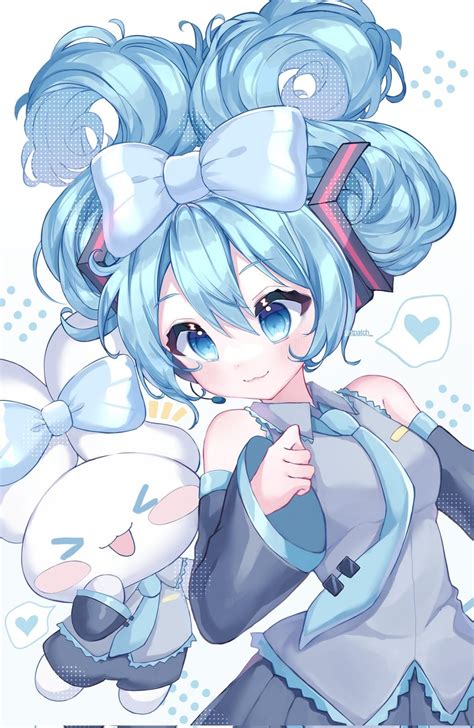 Hatsune Miku Cinnamoroll And Cinnamiku Vocaloid And 1 More Drawn By