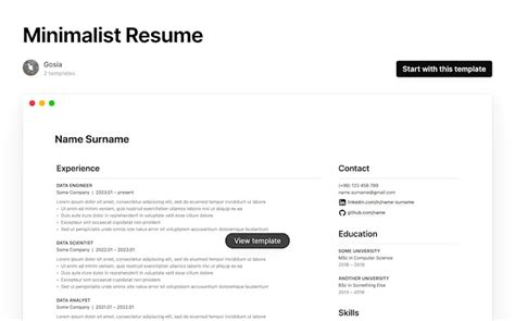 9 Best Easy To Edit Notion Resume Templates Onedesblog