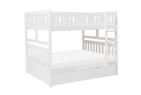 Kory White Full Over Full Wood Bunk Bed With Twin Trundle | Living Spaces