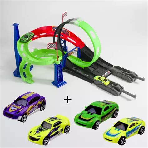 Pista Looping 360 4 Carrinhos E 2 Lançadores Tipo Hotwheels Frete grátis