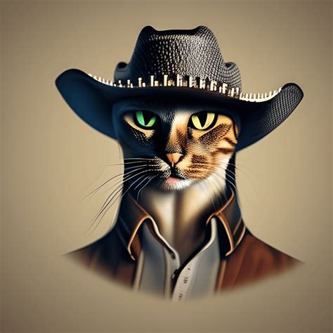 Cat Wearing Cowboy Hat · Creative Fabrica