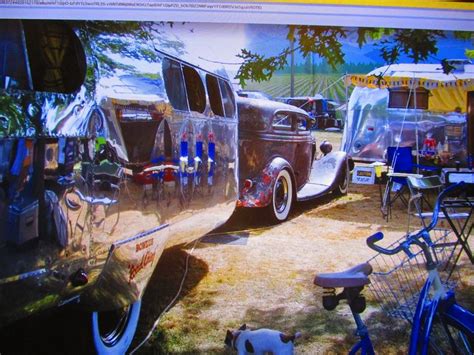 Curbside View Of A Rare Bowlus Road Chief Trailer Hitched To A Rat Rod