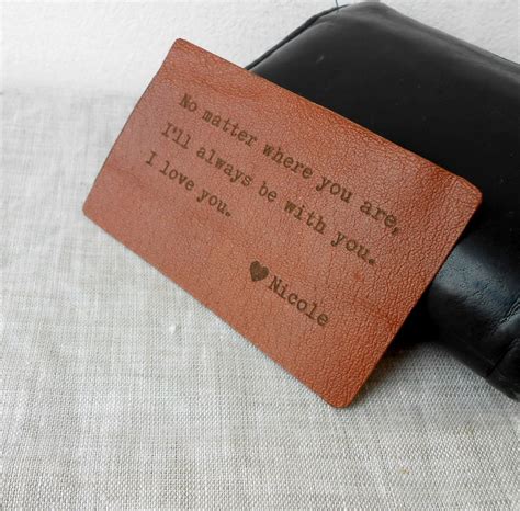 Wallet Insert Card Personalized Leather Wallet Insert Card Etsy