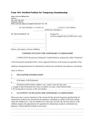 50 Free Guardianship Forms Temporary Permanent Templatelab