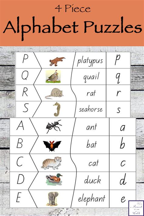 Printable Alphabet Puzzle - Simple Living. Creative Learning