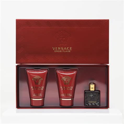 Versace Eros Flame 3pc Mini T Set For Men Edp Shower Gel After