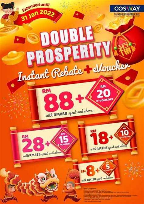 Cosway Cny Double Prosperity Promotion Instant Rebate Cashback Valid Until 31 Jan 2022