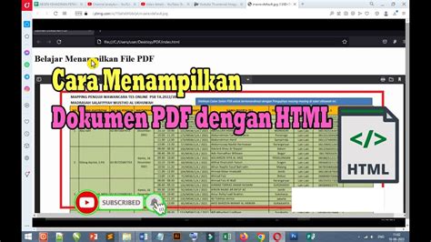 Cara Menampilkan Dokumen Pdf Dengan Html Work Youtube