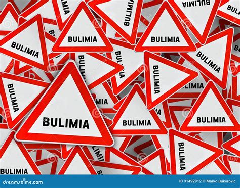 A Lot of Bulimia Triangle Road Sign Stock Illustration - Illustration ...