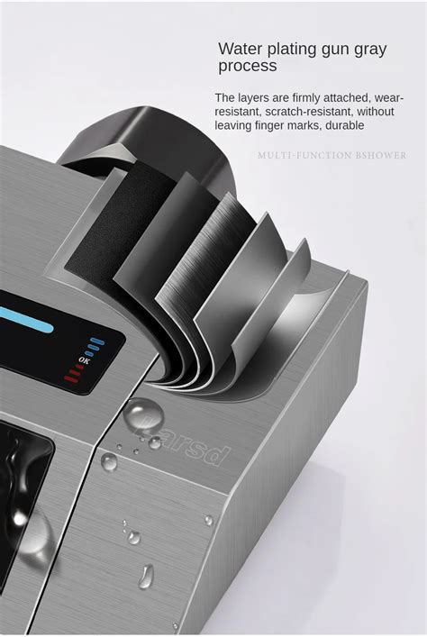 Atmosphere Led Digital Light Bathroom Hot Cold Thermostatic Mixer Rain System Bathtub Wall Mount