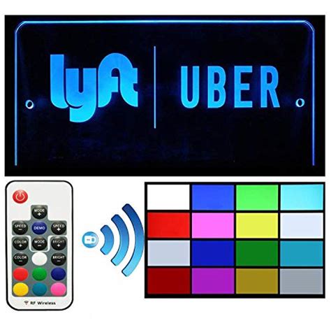 UBER LYFT LOGO LED Light Sign Decal Sticker With Remote Control