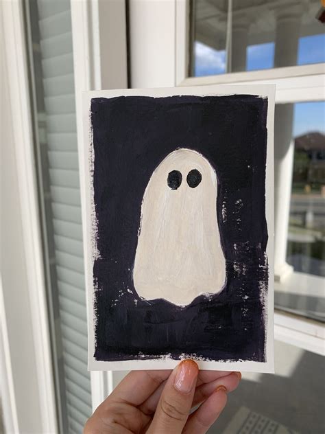 Ghost Painting Halloween Artwork Acrylic Painting Halloween - Etsy