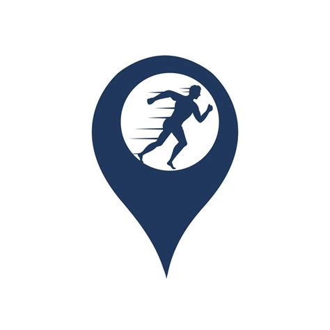 Pin Run Icon Logo Design Running Location Pin Logo Design Technology