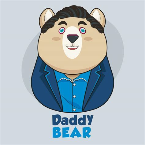 Daddy Bear Loves You Forever Greeting Card Daddy Bear In Teacher Outfit Vector Illustration