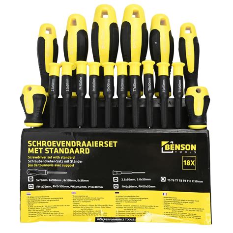 Benson Schroevendraaierset Kruiskop Torx Plat Houder Dlg Cheap