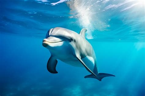 Premium Ai Image A Dolphin Swims In The Sea A Dolphin In Its Natural