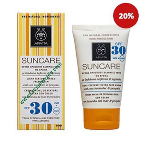 Apivita Suncare Crema Facial Ligera Con Color SPF30 50ml Farmaferoles