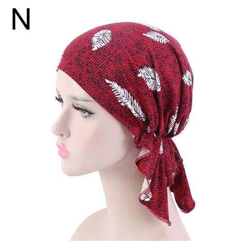 Cheap 1pc Stretch Floral Printing Women Turban Cotton Headwear Chemotherapy Cap Head Wrap Women