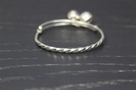 Sterling Silver Baby Bangle Bracelet Baby Anklet With Bells Etsy