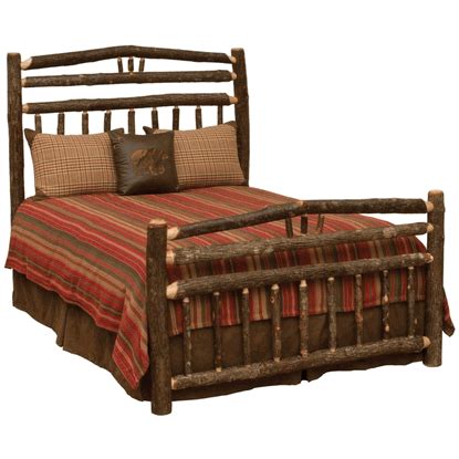 Fireside Lodge Hickory Log Wagon Wheel Bed