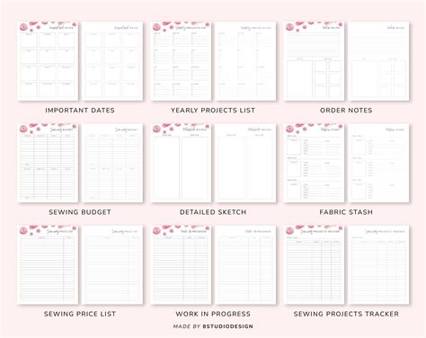 Sewing Journal Printable Pdf Sewing Planner Sewing