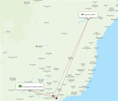 All Flight Routes From Presidente Prudente To Petrolina Ppb To Pnz