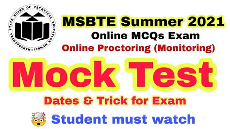 Msbte Summer Mock Test Dates Tricks For Exam Msbte Online