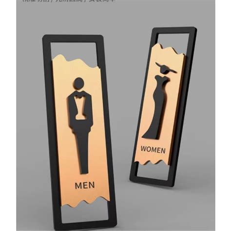 Bfacrylic Toilet Sign Prompt Men Women Wc Restroom Signs Door