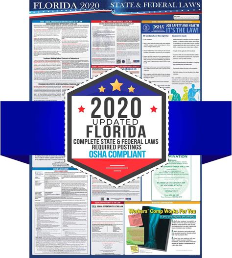 Amazon 2020 Florida State And Federal Labor Laws Poster OSHA