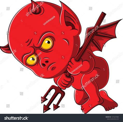 Red Baby Devil Trident Stock Vector Royalty Free 1473247685