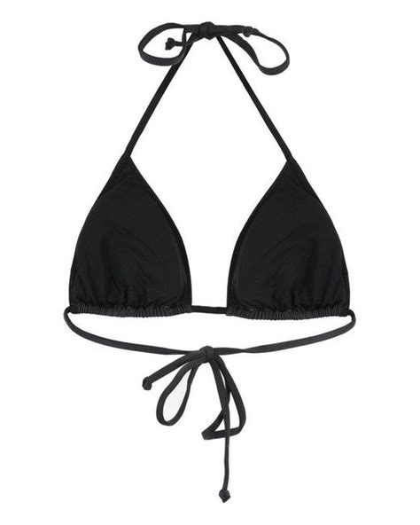 Ganni Triangle Bikini Top In Black Lyst