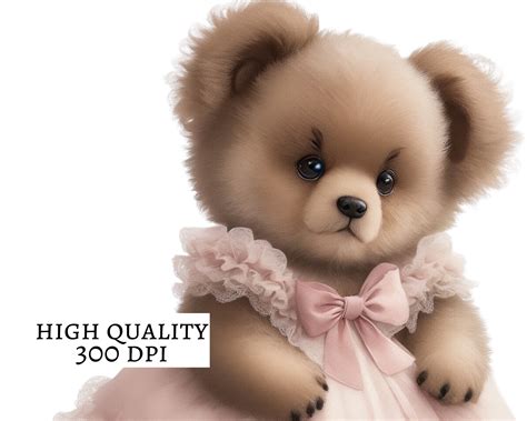 Shabby Chic Teddy Bears Clipart Png Files Commercial Use Etsy Australia